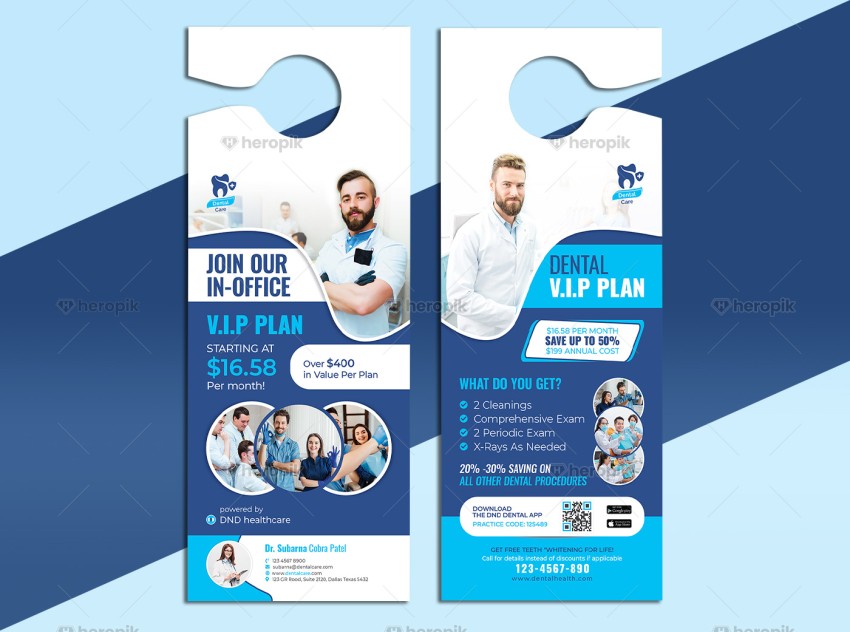 Dental Door Hanger Canva Template Design