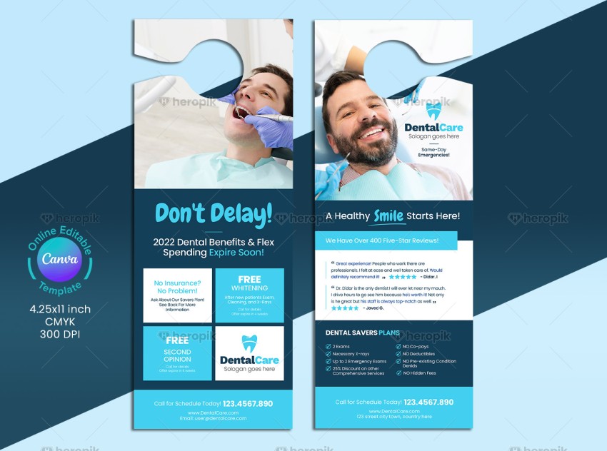 Dental Door Hanger Design Template