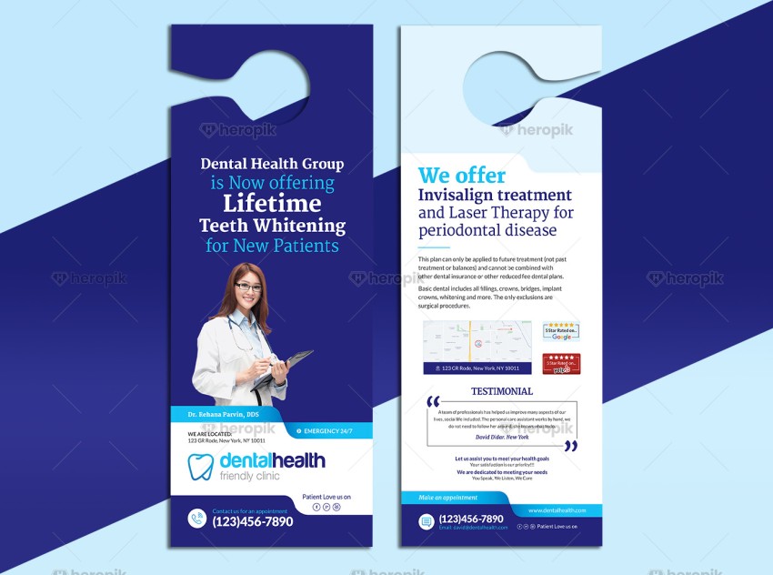 Dental Door Hanger Template Design