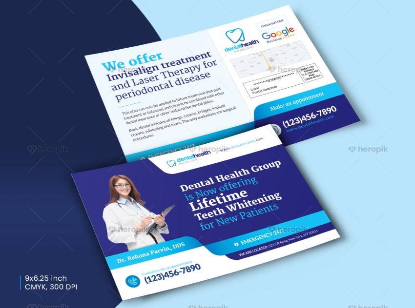 Dental EDDM Postcard Design Canva Template