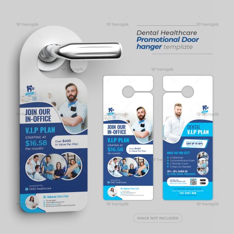 Dental Healthcare Promotional Door Hanger template