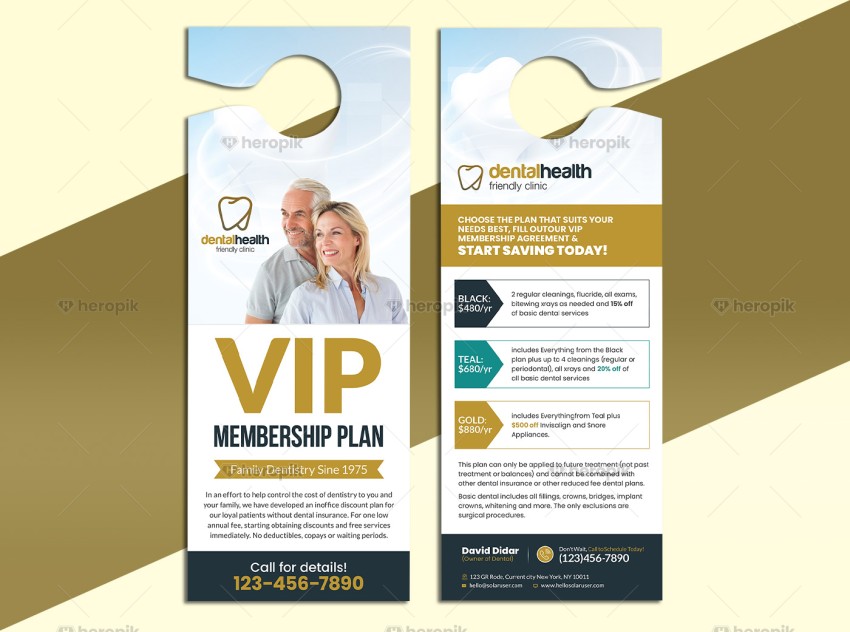 Dental Membership Plan Door Hanger Design Template