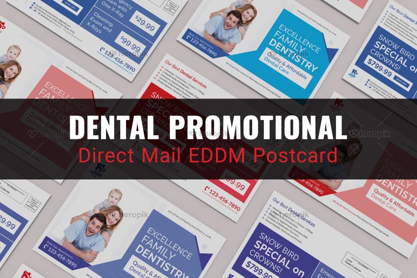 Dental Promotional Direct Mail EDDM Postcard template