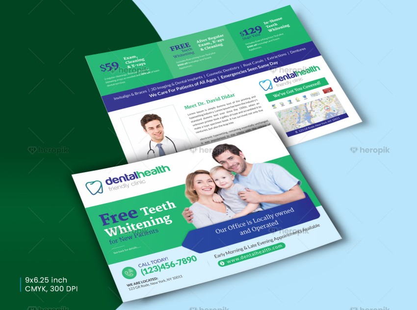 Dental Promotional Postcard Design Canva Template