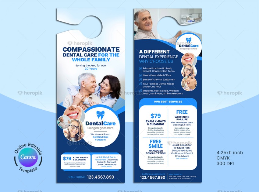 Dental Promotional Service Canva Door Hanger