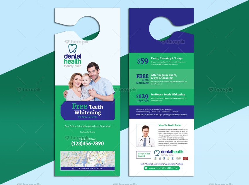 Dental Service Door Hanger Canva Template