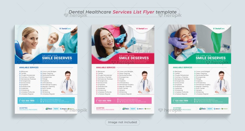 Dental Services List Flyer template