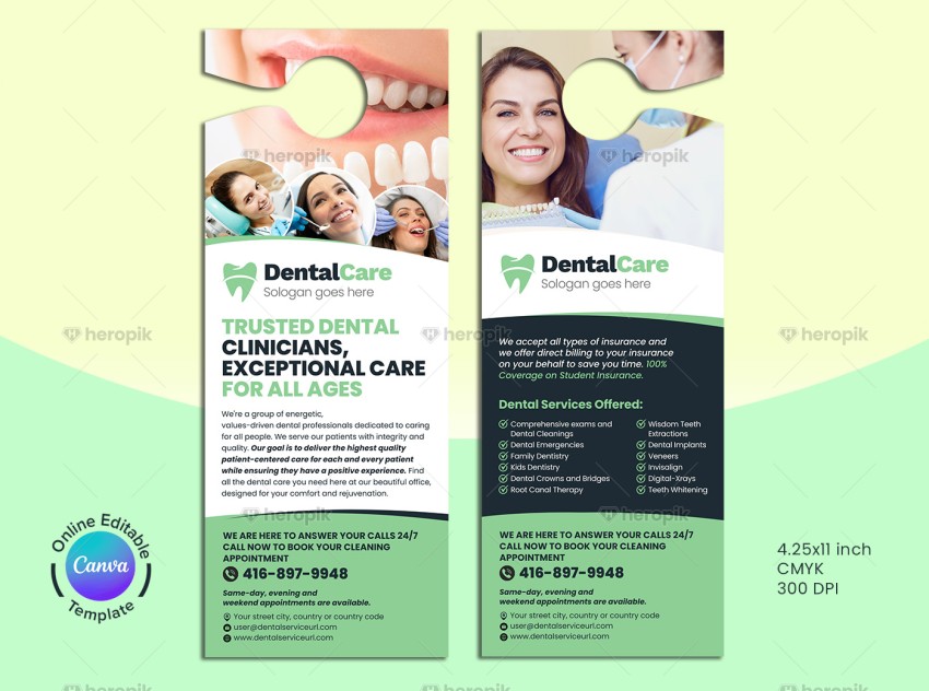 Dentistry Doorknob Canva Template