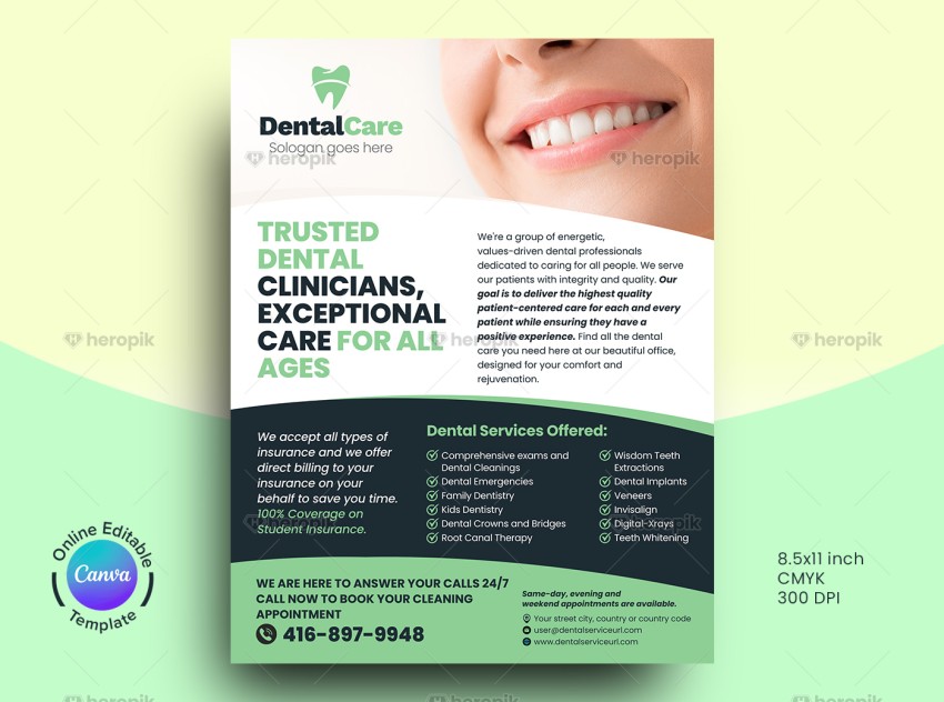 Dentistry Flyer Canva Template