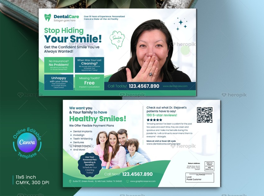 Stop Hiding Smile Dentist EDDM Mailer