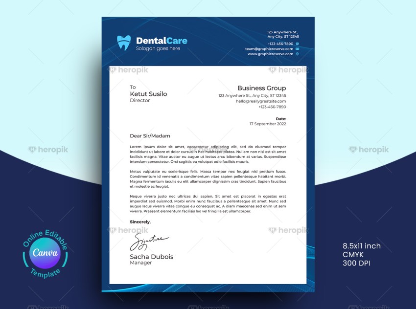 Dental Business Letterhead Design Canva