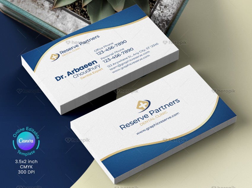 Dentist Business Card Canva Template