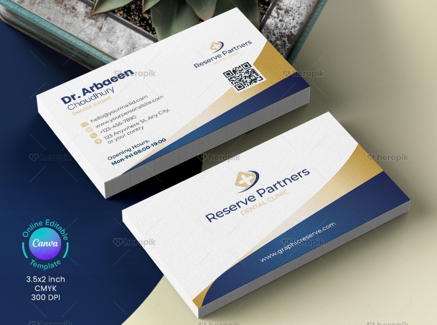 Dentist Expert Business Card Canva Template