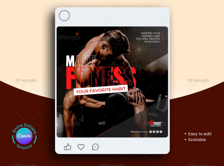 Fitness Gym Banner Canva Template