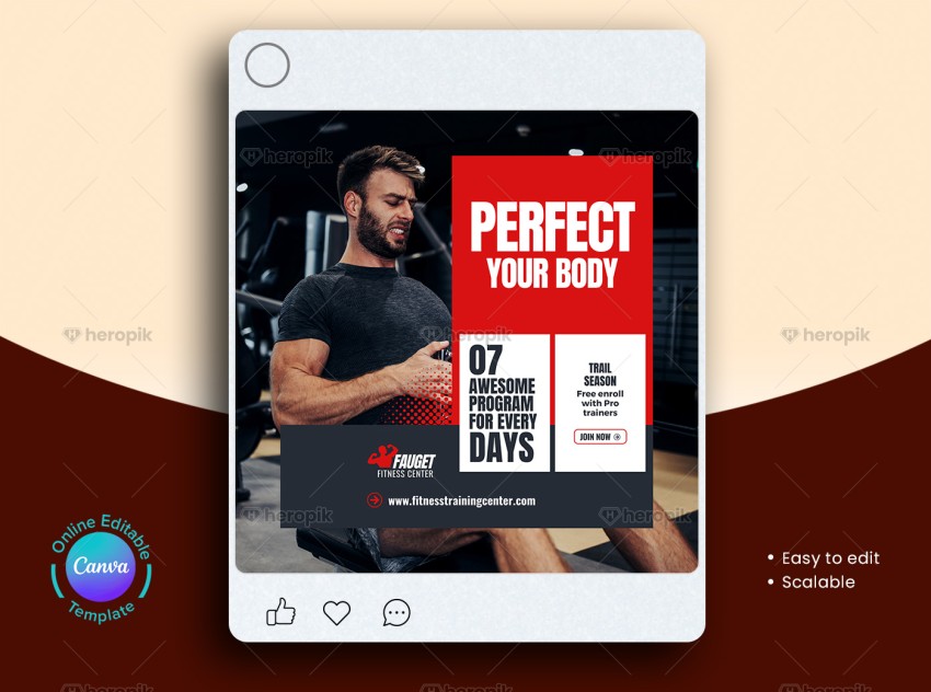 Fitness Gym Facebook Banner Template