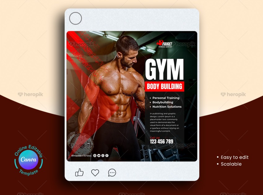 Fitness Gym SM Banner Layout