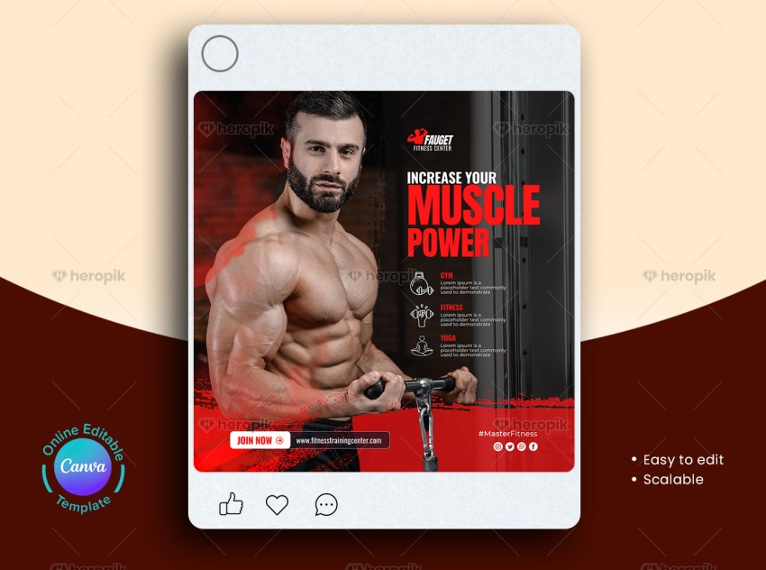 Fitness Gym Social Media Post Layout