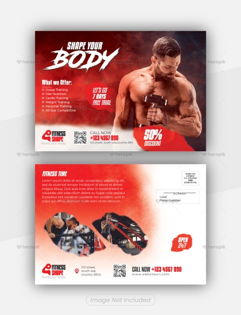 Fitness Gym Training Center Postcard Direct Mail EDDM template by didargds