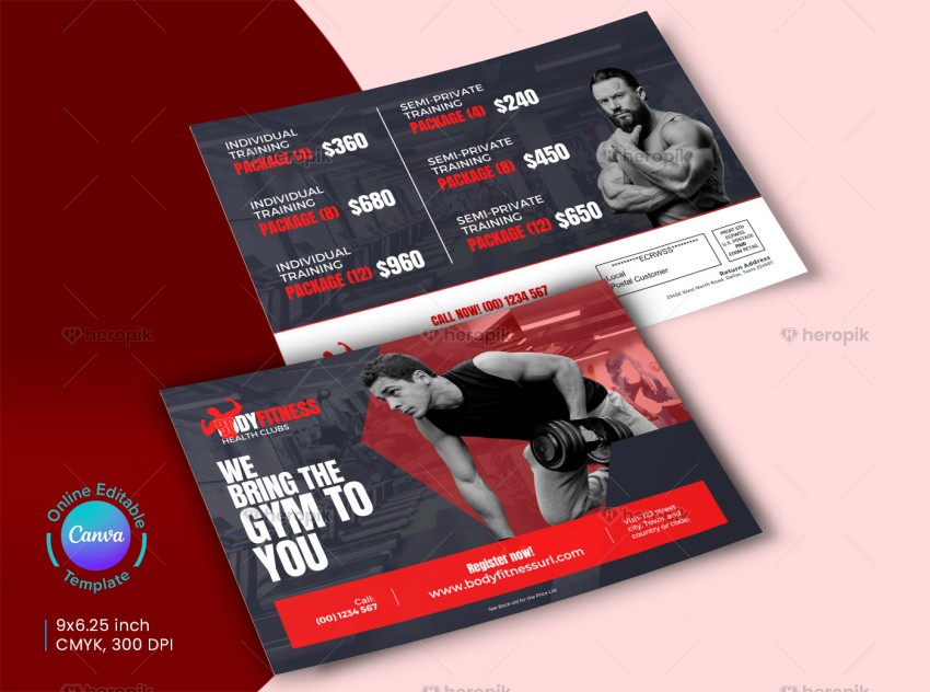 Gym Pricing EDDM Mailer Gym Card Layout