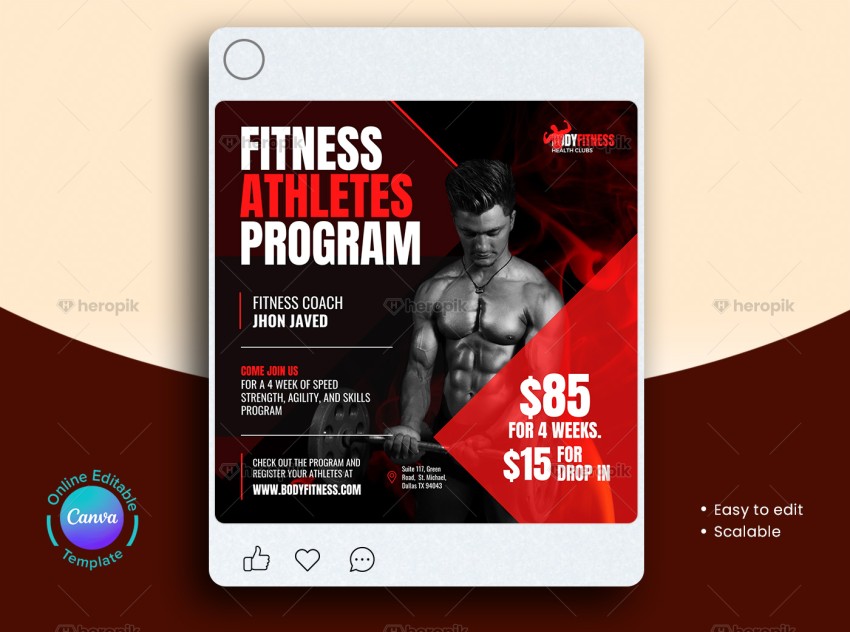 Gym Pricing Social Media Banner Template