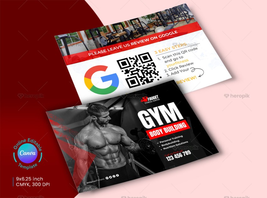 Review Fitness Gym Card Layout