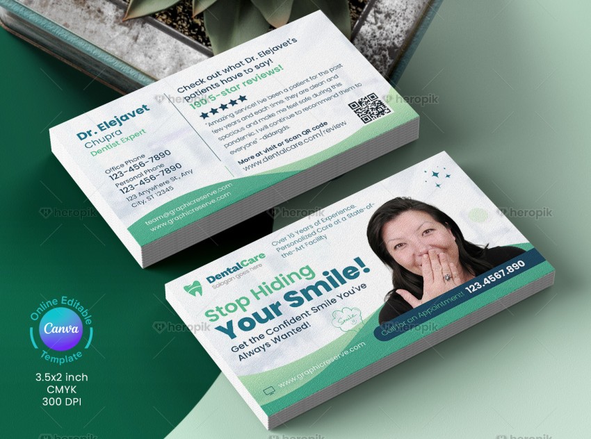 Stop Hiding Smile Dentist Business Card