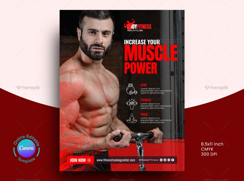 Fitness Canva Flyer Template