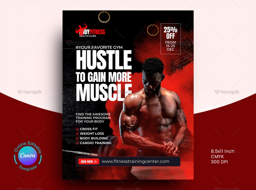 Fitness Flyer Canva Template