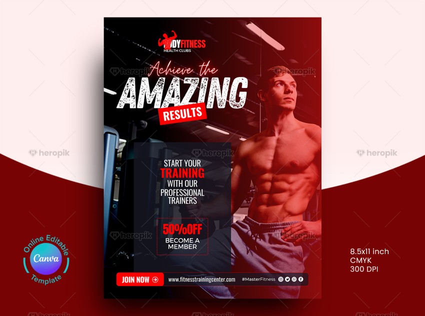 Fitness Gym Flyer Canva Template