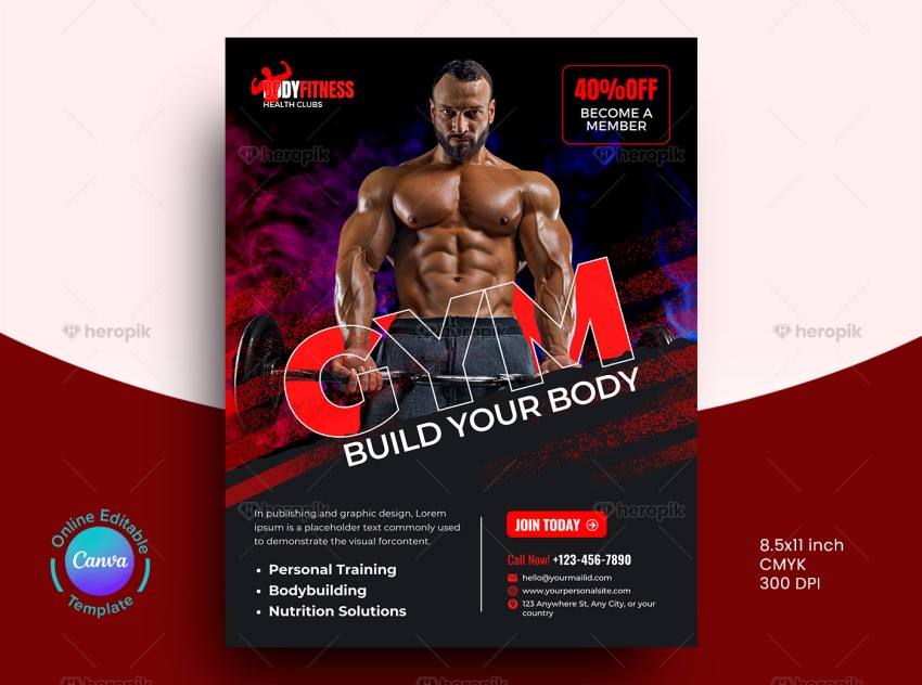 Gym Flyer Canva Template