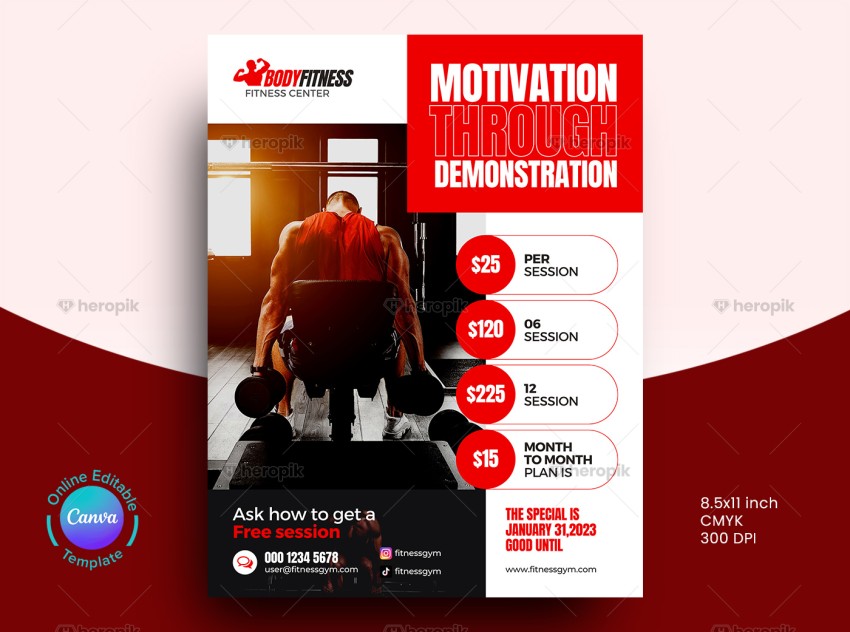 Gym Motivational Leaflet Design