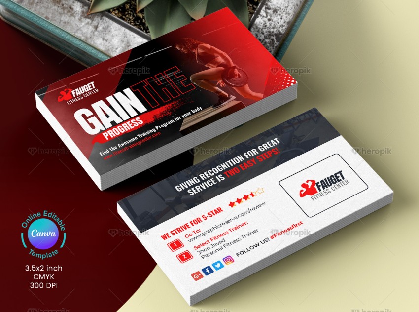 Fitness Business Review Card Canva