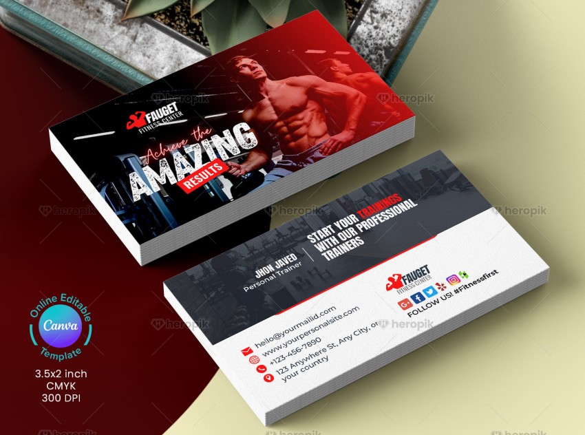 Fitness Gym Business Card Canva