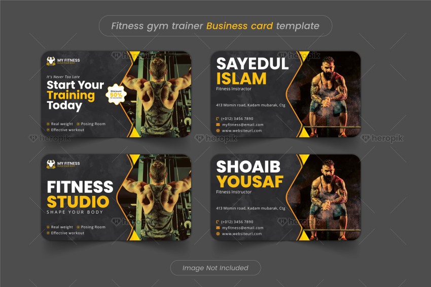Fitness gym trainer Business card template