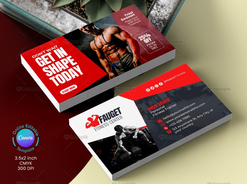 Gym Business Card Canva Template