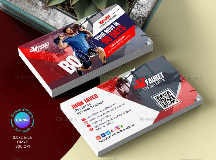 Gym Calling Card Layout