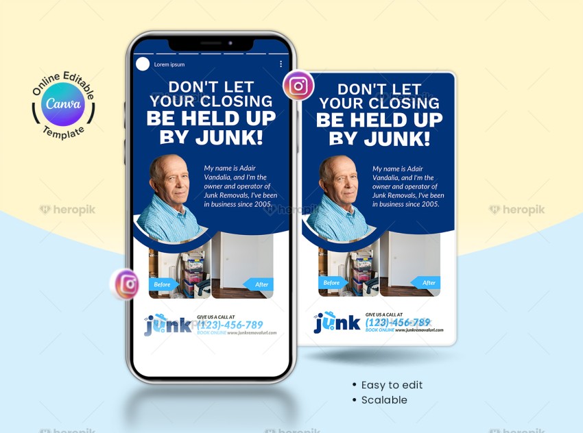 Junk Removal Canva Instagram Story Banner