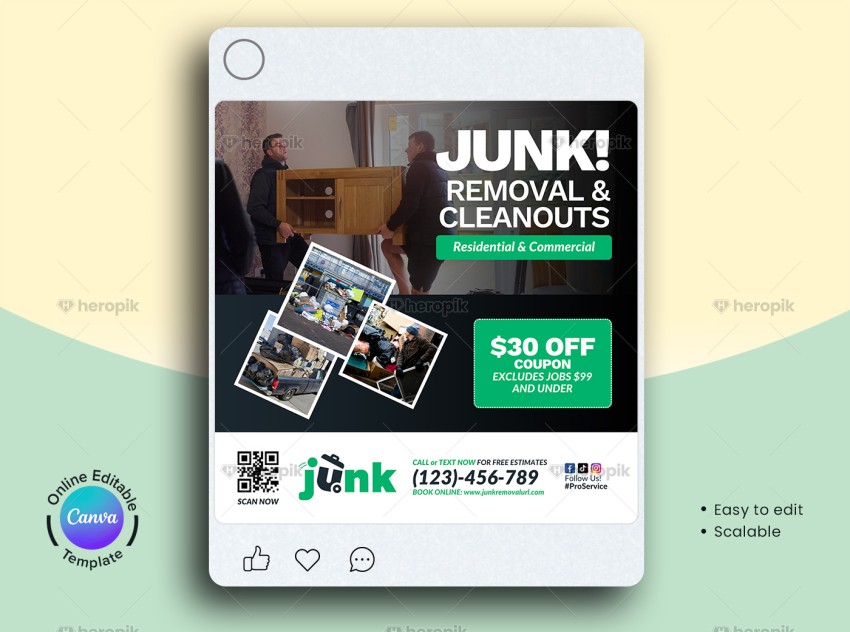 Junk Removal Canva Web Banner Design