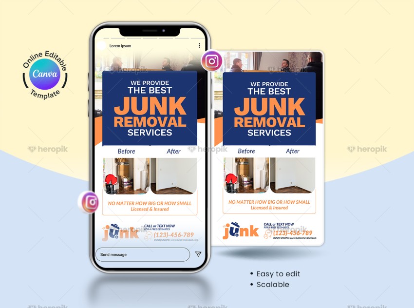 Junk Removal Instagram Story Banner Canva Template