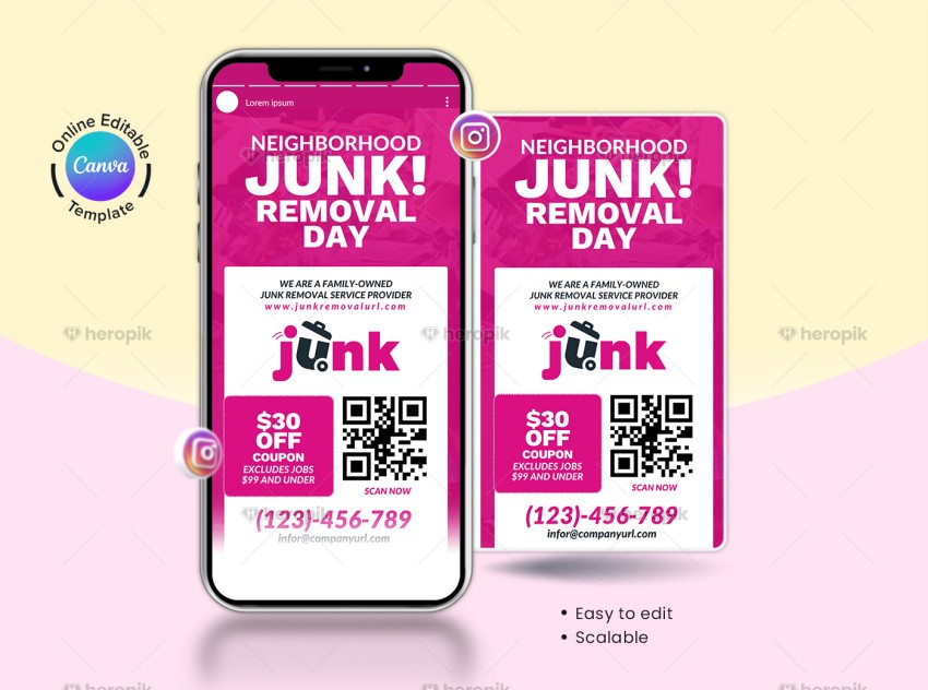 Junk Removal Instagram Story Banner Design Canva