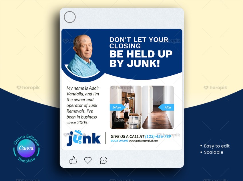 Junk Removal SM Banner Template