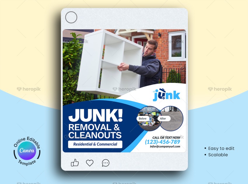 Junk Removal Web Banner Canva Template