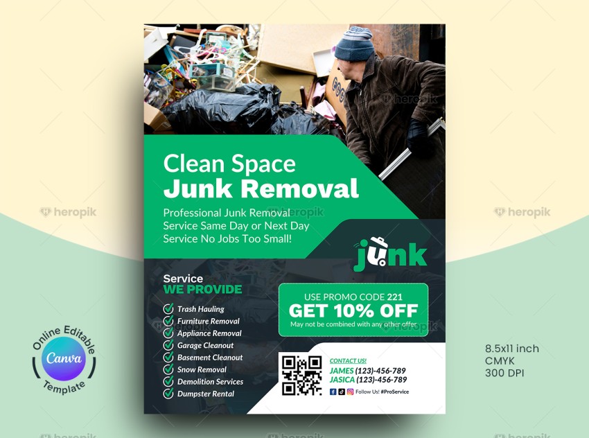 Clean Space Trash Cleaning Poster