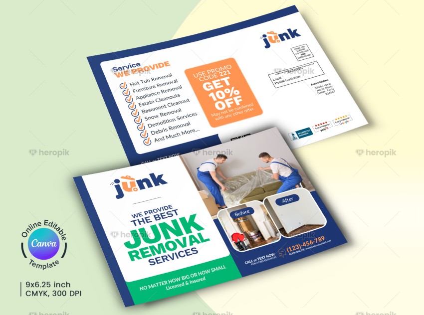 Junk Removal Promotional Canva EDDM Mailer