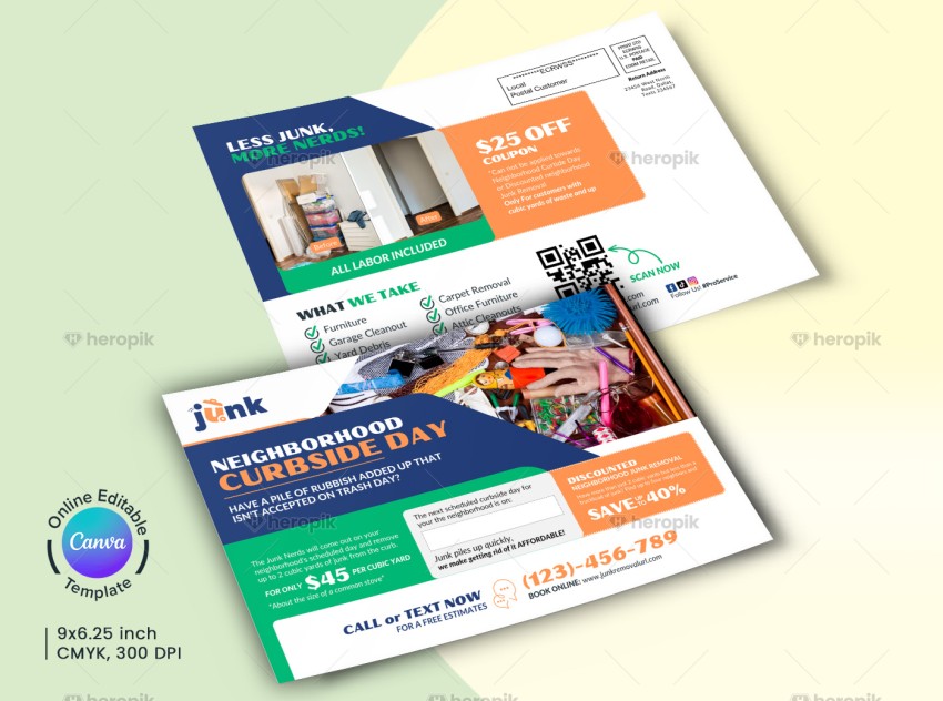 Junk Removal Services Direct Mail EDDM Canva Template