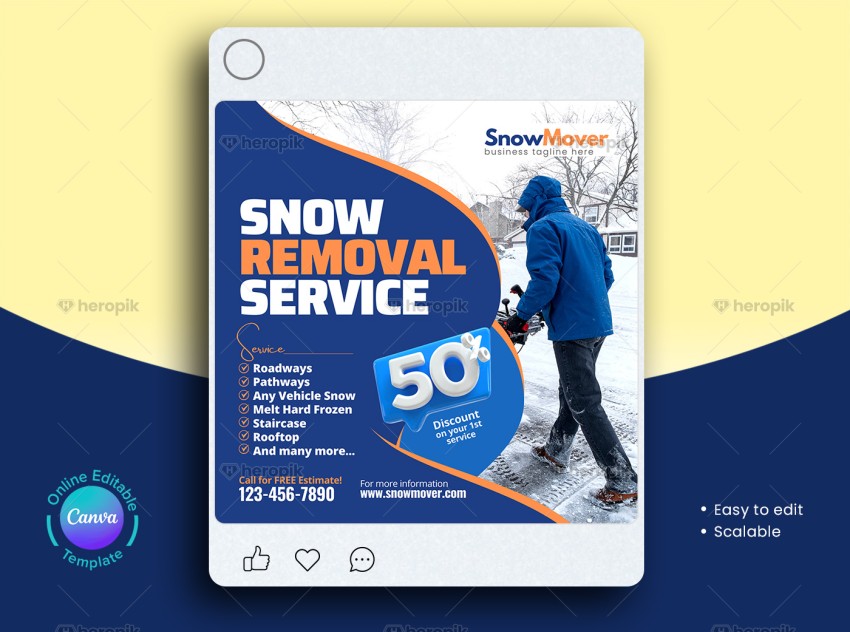 Snow Removal Instagram Post Design