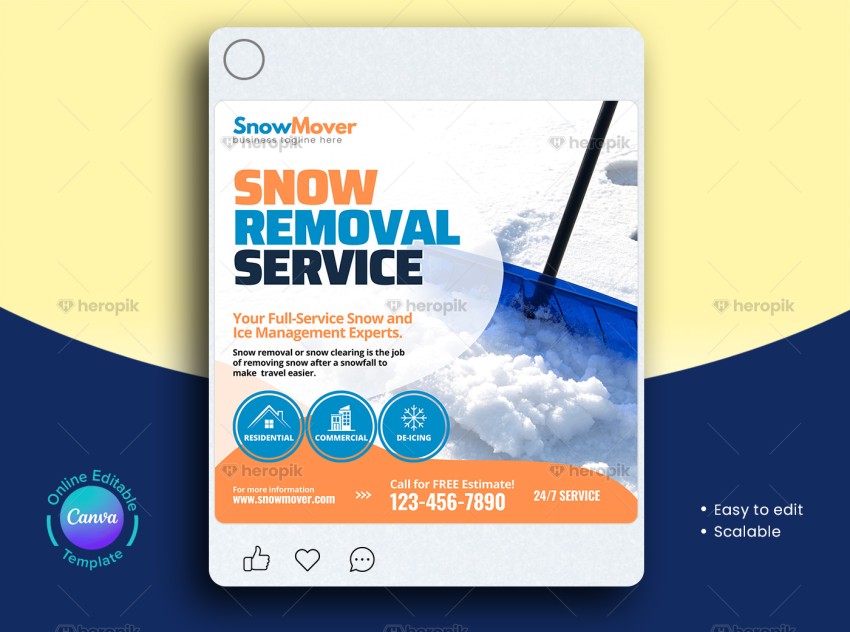 Snow Removal Service Social Media Post