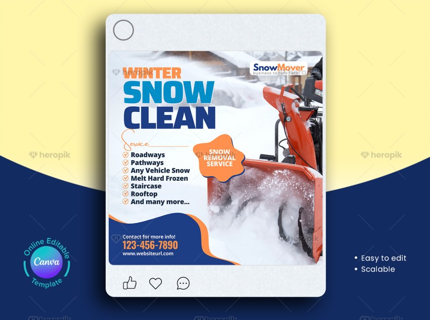 Snow Removal Social Media Post Template