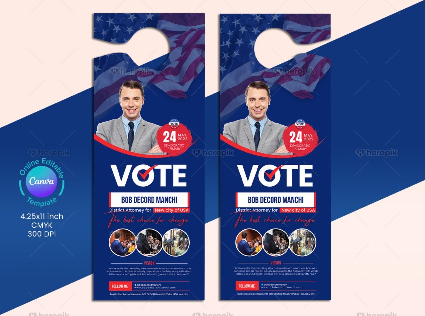 Election Campaign Political Door Hanger Design