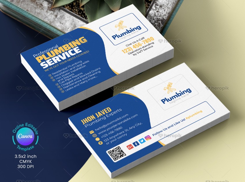 Plumber Business Card Canva